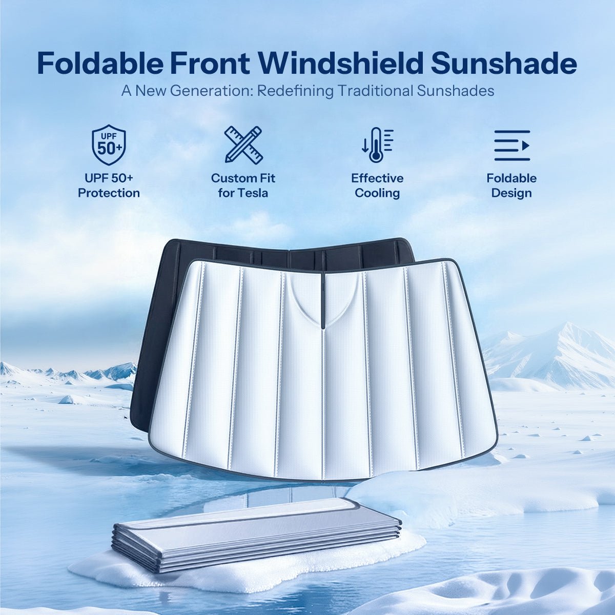 Foldable Front Windshield Sunshade for Model 3 & Model Y - Tesery Official Store