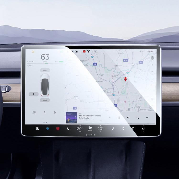 Front & Rear Display Tempered Glass Screen Protector for Model Y Juniper / 3 Highland - Tesery Official Store