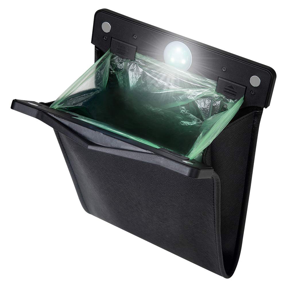 LED Car Trash Can | Waterproof, Leather Hanging Garbage Bag - Tesery Official Store