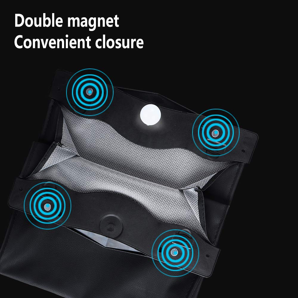 LED Car Trash Can | Waterproof, Leather Hanging Garbage Bag - Tesery Official Store