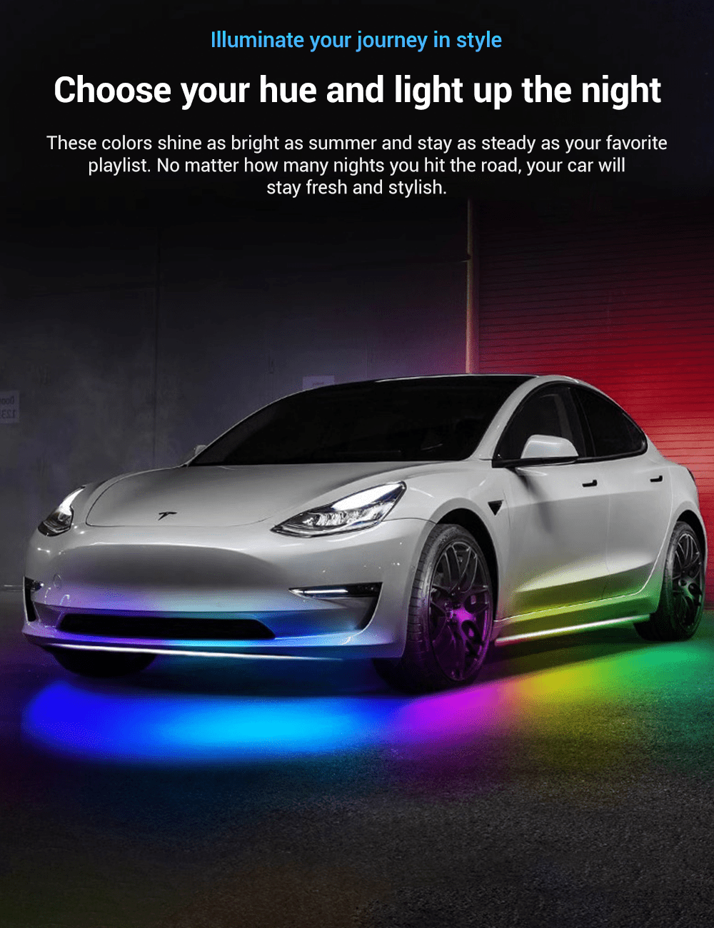 LED Chassis Ambient Lights for Tesla Model 3/Y (4PCS) - Tesery Official Store