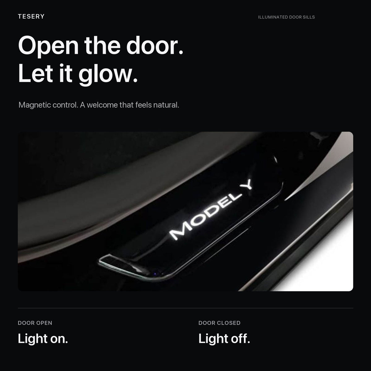 LED illuminated Welcome Pedal Door Sill Protector for Model Y / 3 | TESERY - Tesery Official Store