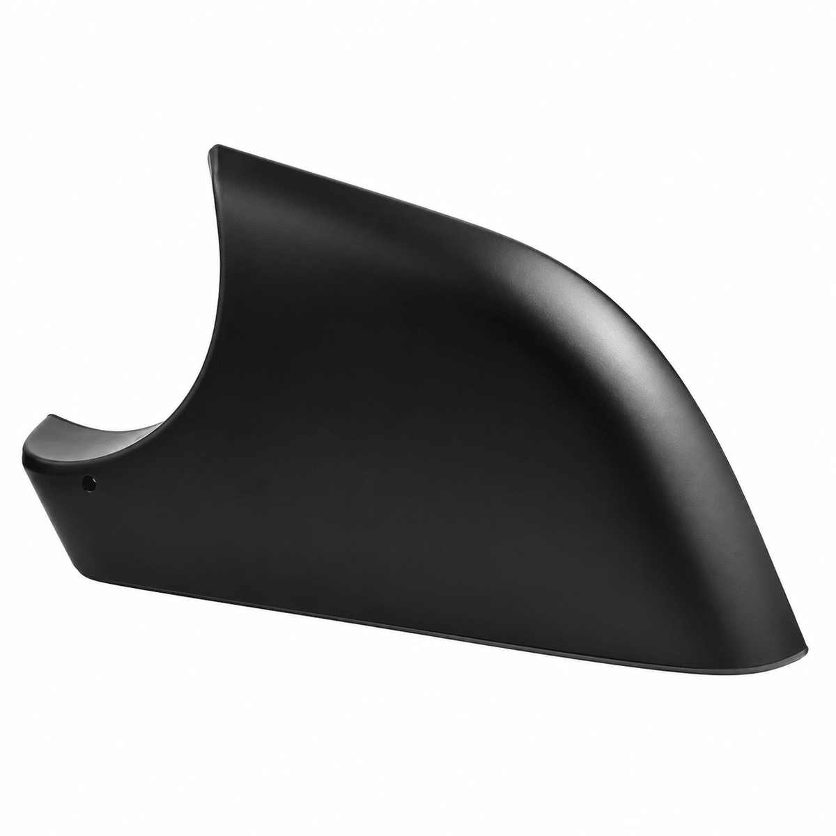 Opposite lower mirror shell showing the smooth exterior, curved opening, and small end hole