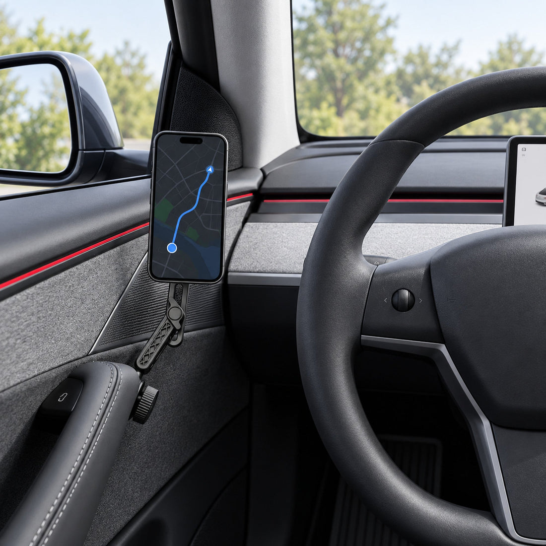 Magnetic Door Phone Mount for Tesla Model 3 Highland, Model Y & Model YL (LHD) - Tesery Official Store