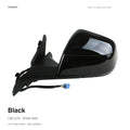Black LH complete side mirror assembly for Tesla Model Y Juniper and Model YL, painted housing with mounting base and wiring