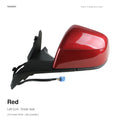 Red LH complete side mirror assembly for Tesla Model Y Juniper and Model YL, painted housing with mounting base and wiring