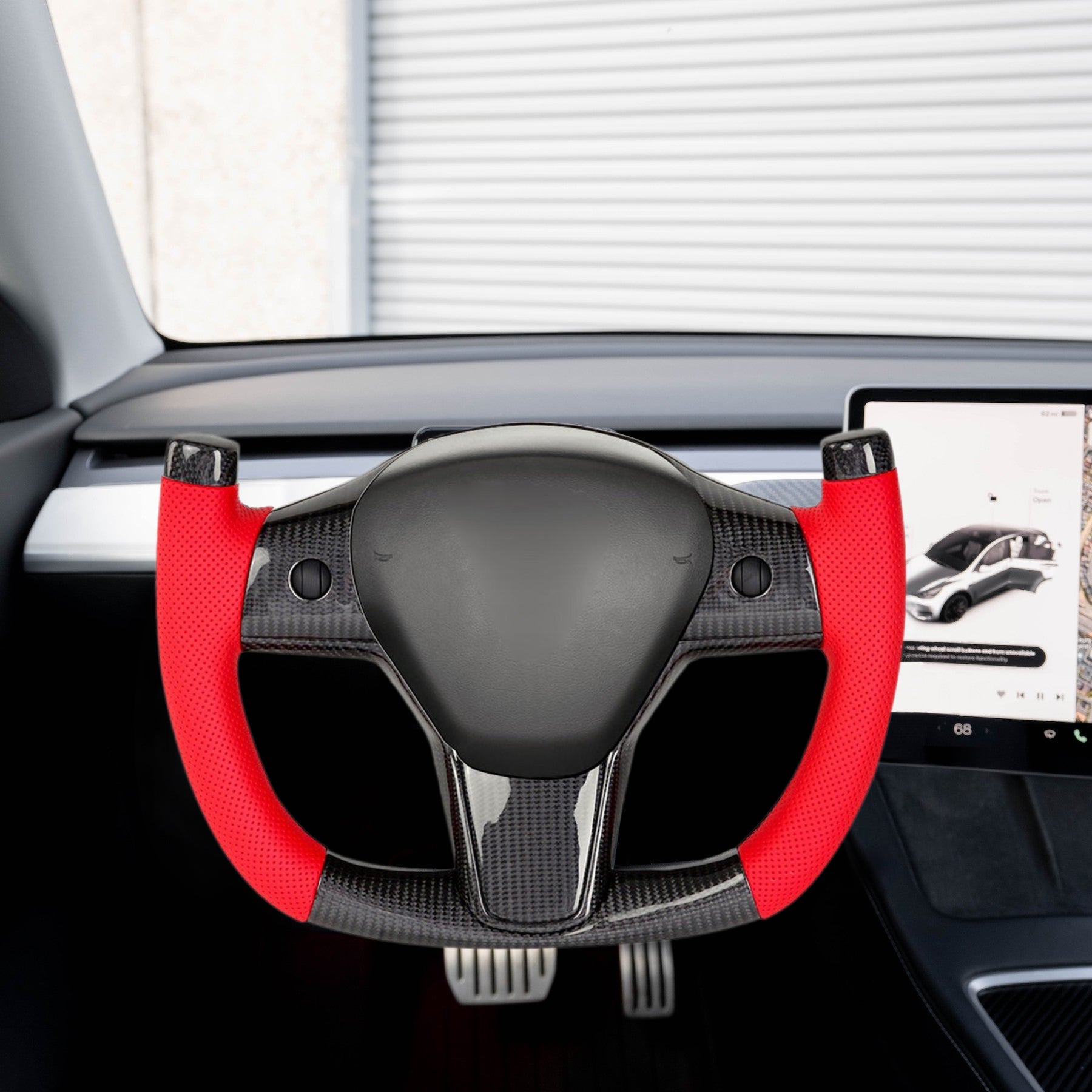 Modify Carbon Fiber Yoke - Style Steering Wheel for Tesla Model 3 / Y - Tesery Official Store