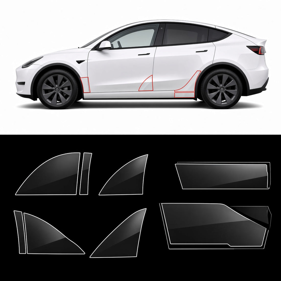 Paint Protection Film For Tesla Model Y Juniper / Model 3 Highland / Model YL (8 pieces) - Tesery Official Store