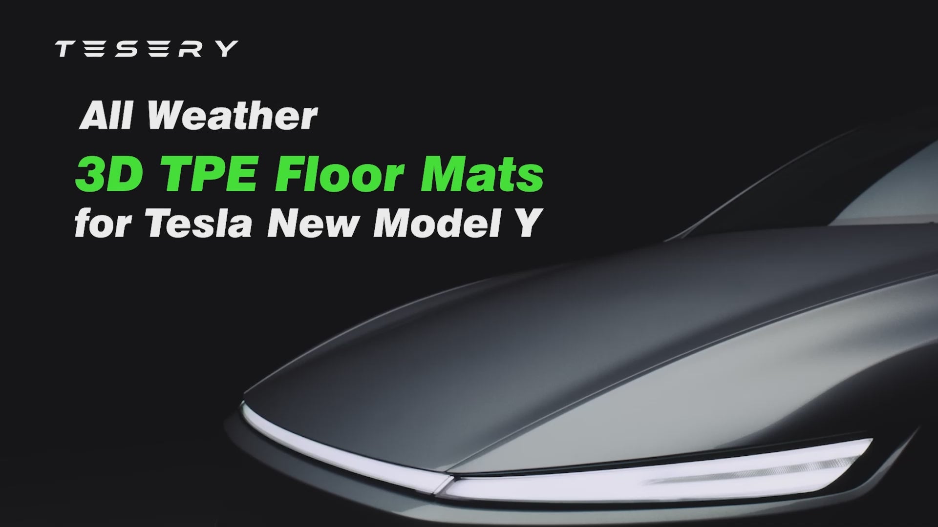 Allwetter 3D TPE Fußmatten für Tesla Model Y Juniper