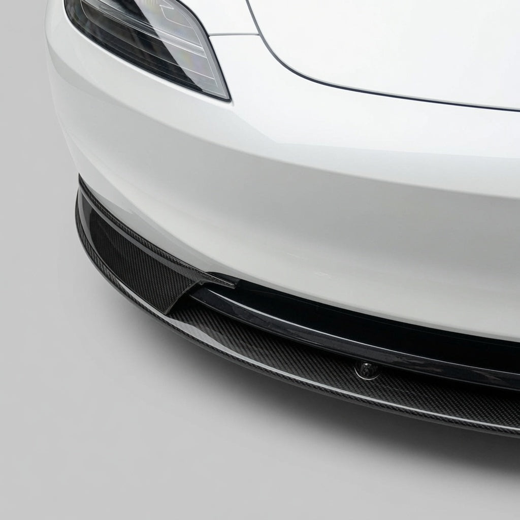 Real Carbon Fiber Aero Front Lip Spoiler for Model 3 Highland 2024+ - Tesery Official Store