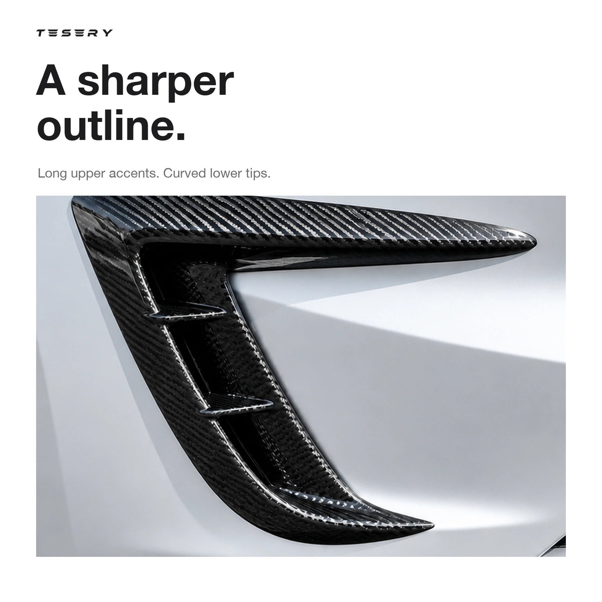 Real Carbon Fiber Front Intake Air Blades Trim for Model 3 Highland Performance 2024+ - Tesery Official Store