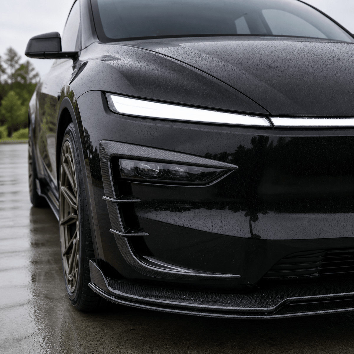 Real Carbon Fiber Front Intake Air Blades Trim for Model Y Juniper & Model YL 6-Seater - Tesery Official Store