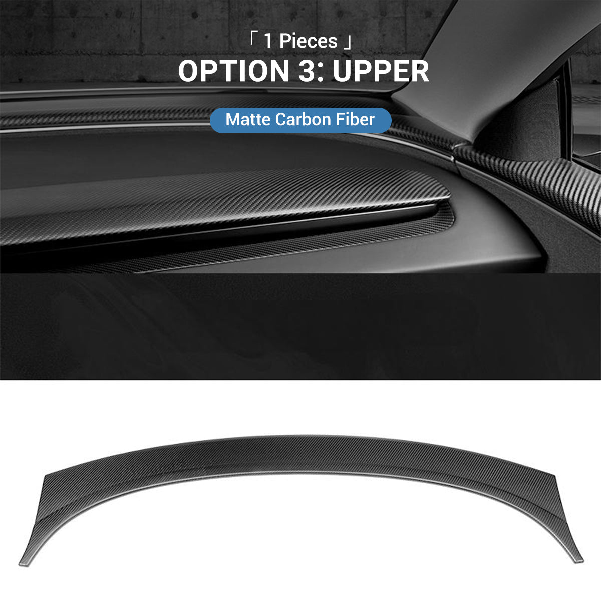 Real Dry Carbon Fiber Dashboard Cover Overlay for Model 3 Highland & Model Y Juniper - Tesery Official Store