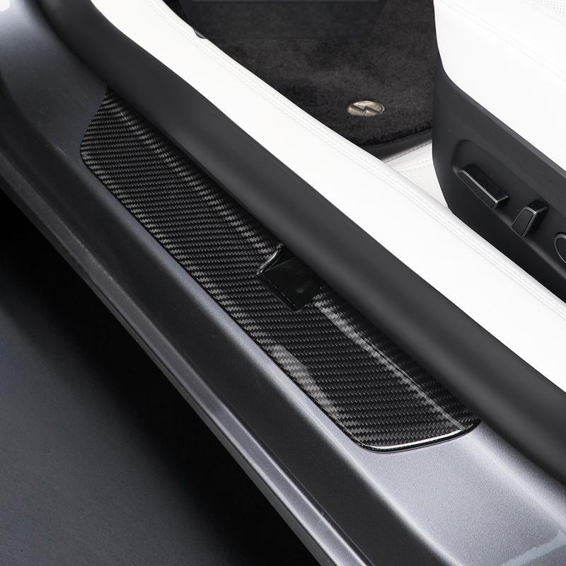 Real Dry Carbon Fiber Door Sill Strip Overlay for Model 3/Y - Tesery Official Store
