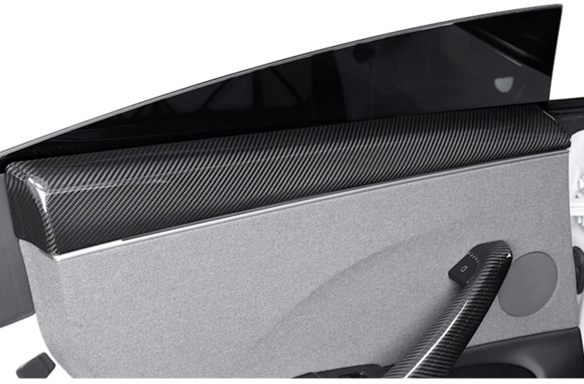 Real Dry Carbon Fiber Upper Door Trim Panel Overlay for Model 3 Highland & New Model Y - Tesery Official Store
