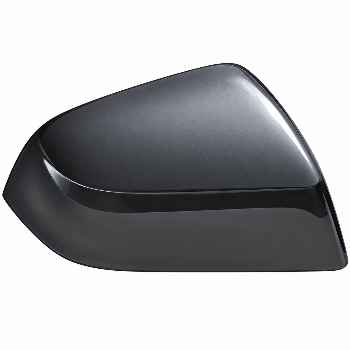 Opposite-side dark gray mirror cover shell displayed on white.