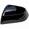 Glossy black mirror cover shell shown at an angle on white.
