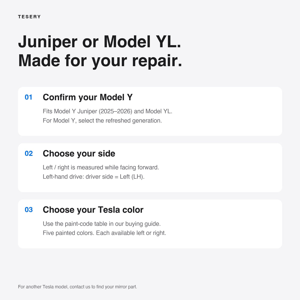 Replacement Mirror Cover for Tesla Model Y Juniper & Model YL - Tesery Official Store