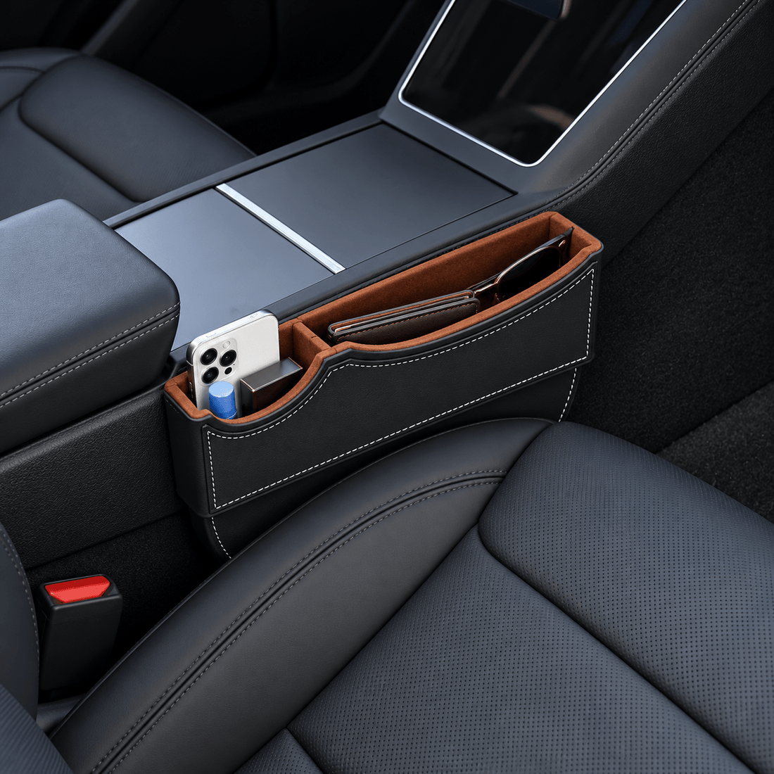 Seat Gap Filler for Tesla | Universal Fit | Premium Leather & Cotton - Tesery Official Store