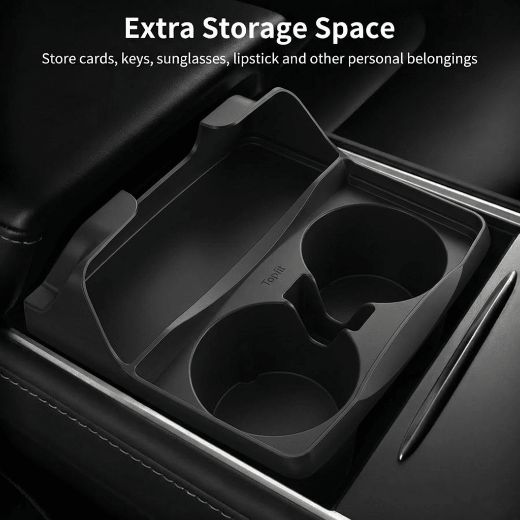 Silicone Center Console Cup Holder Insert for Model 3 & Model Y | Anti - Spill - Tesery Official Store
