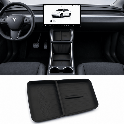 Silicone Center Console Lower Tray Mat for Model Y Standard 2026+ - Tesery Official Store