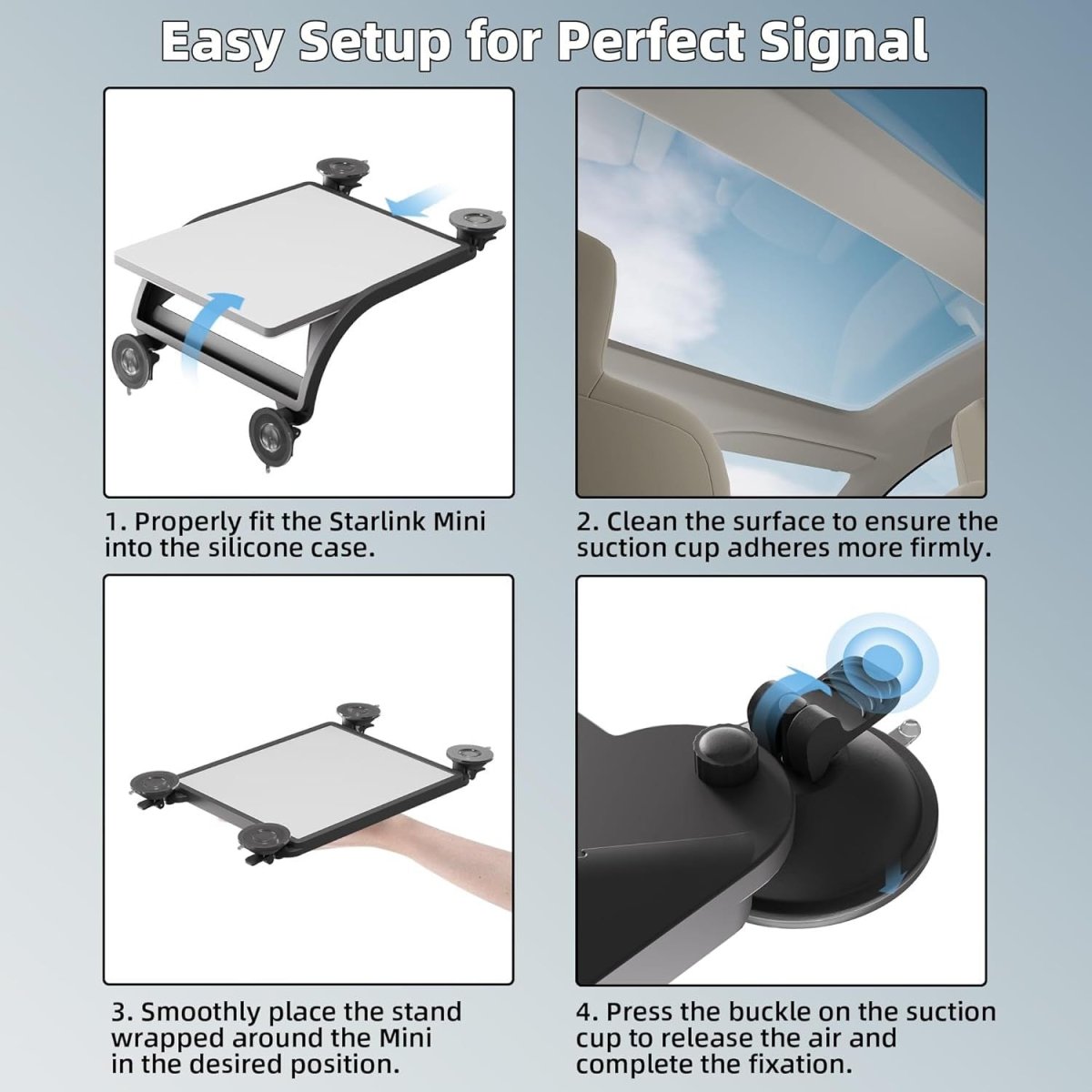 Starlink Suction Cup Mount | Silicone Protective Mount for Car Roof & RV - Tesery Official Store