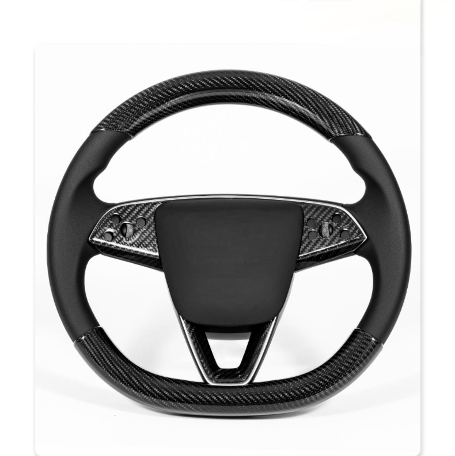 Steering Wheel Bezel Overlay Real Dry Carbon Fiber for New Model 3 & Model Y (3 Pieces) - Tesery Official Store