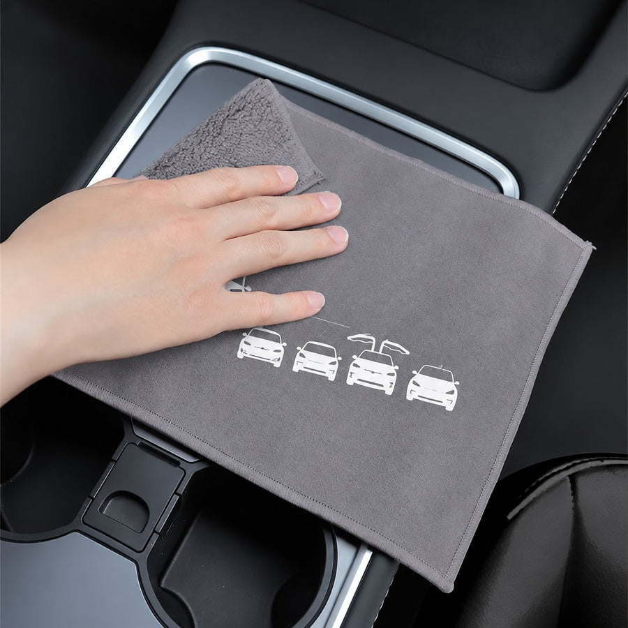 Suede Coral Velvet Double - Sided Car Towel For Tesla Model 3/Y/X/S - Tesery Official Store