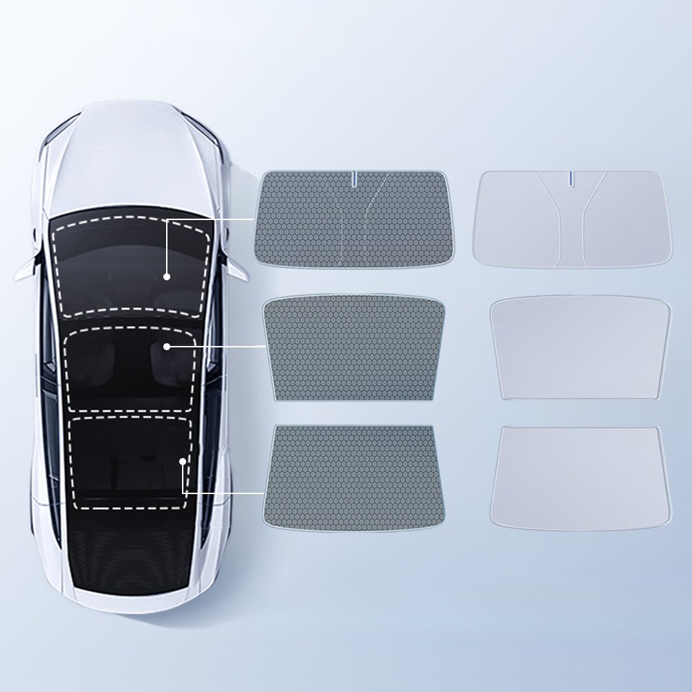 Summer Comfort Pack: Roof & Windshield Shades for Model 3 Highland - Tesery Official Store