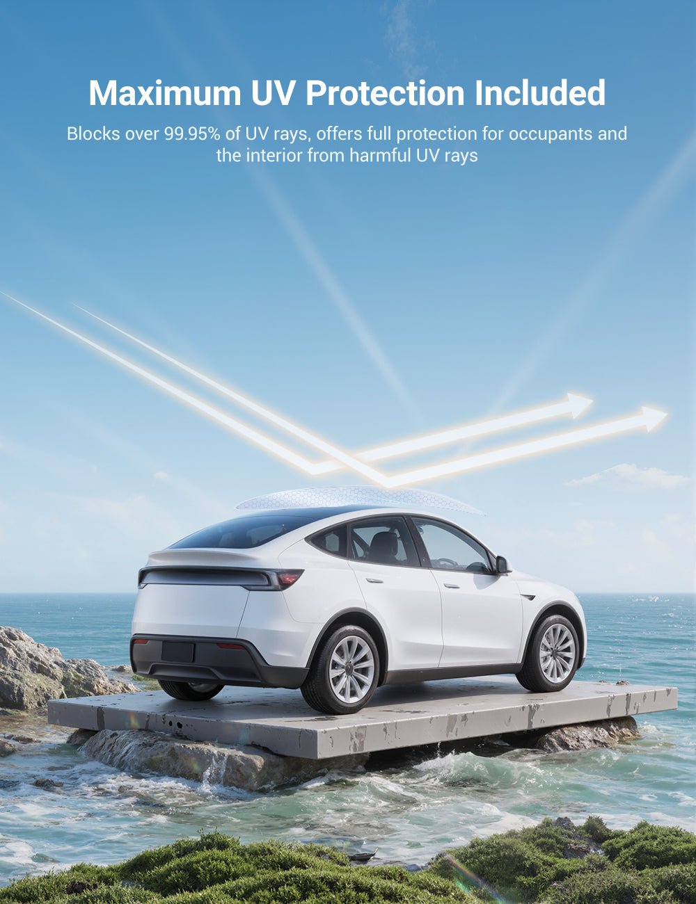 Summer Comfort Pack: Roof & Windshield Shades for Model Y - Tesery Official Store