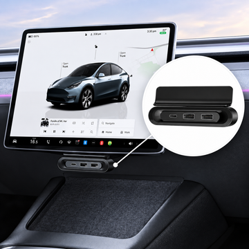 Tesery Versteckter, faltbarer USB-Hub unter dem Bildschirm für Model Y Juniper / Model YL / Model 3 Highland