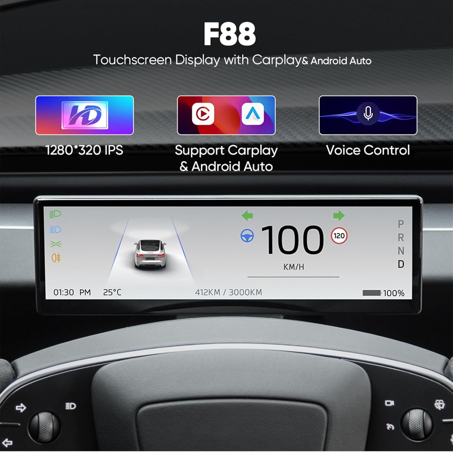 TESERY 8.8 Inch Touch Screen Instrument Cluster Dashboard Display for Model 3 / Y - Tesery Official Store