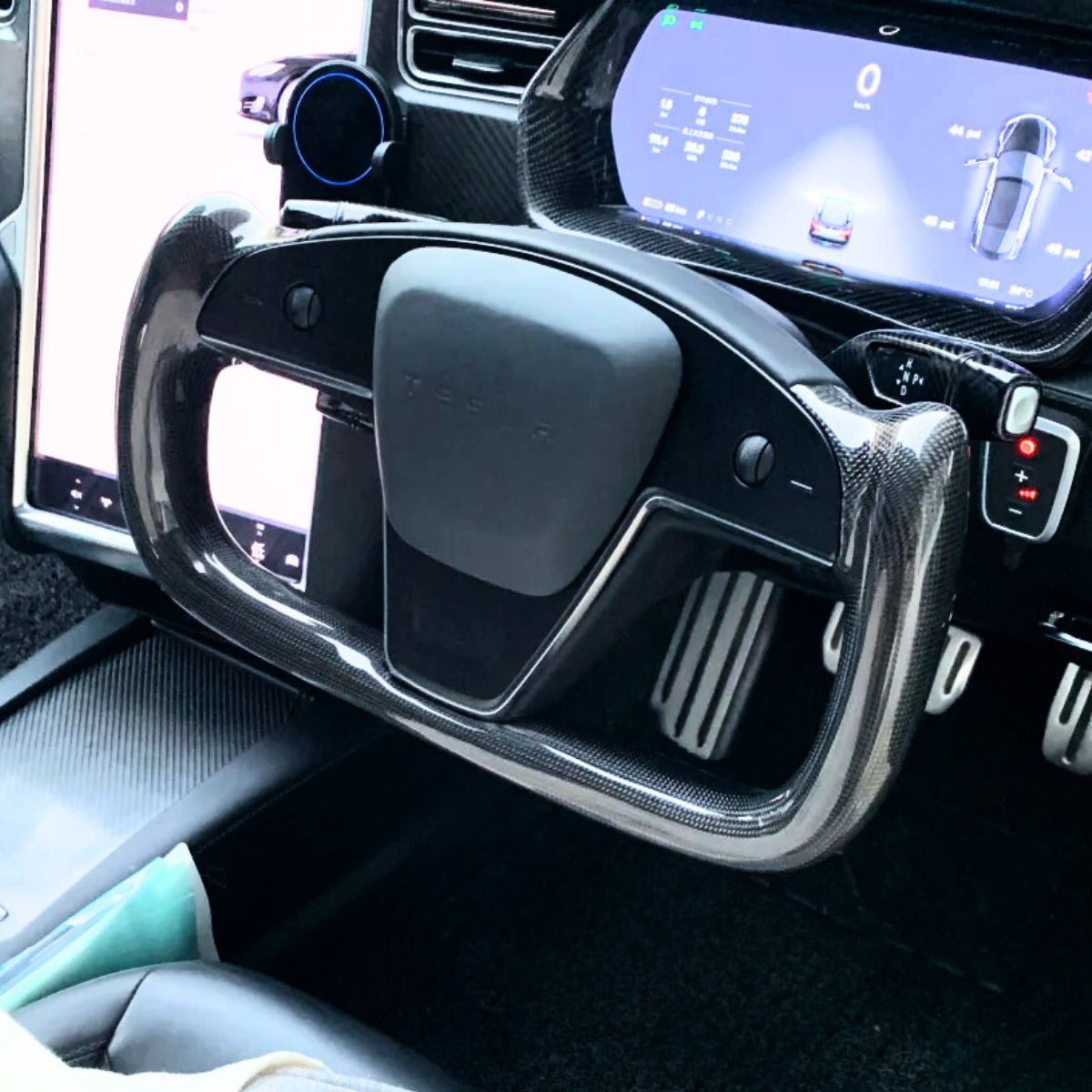 TESERY Carbon Fiber Yoke Plaid Steering Wheel Upgrade for Tesla Model S / X 2021 - 2025 - Tesery Official Store