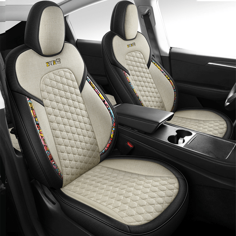 TESERY Cotton - Linen Seat Covers for Tesla Model 3 - Tesery Official Store