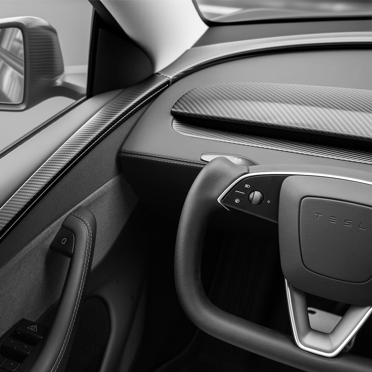 TESERY Dry Carbon Fiber Door Trim Cover for Tesla Model Y Juniper - Tesery Official Store