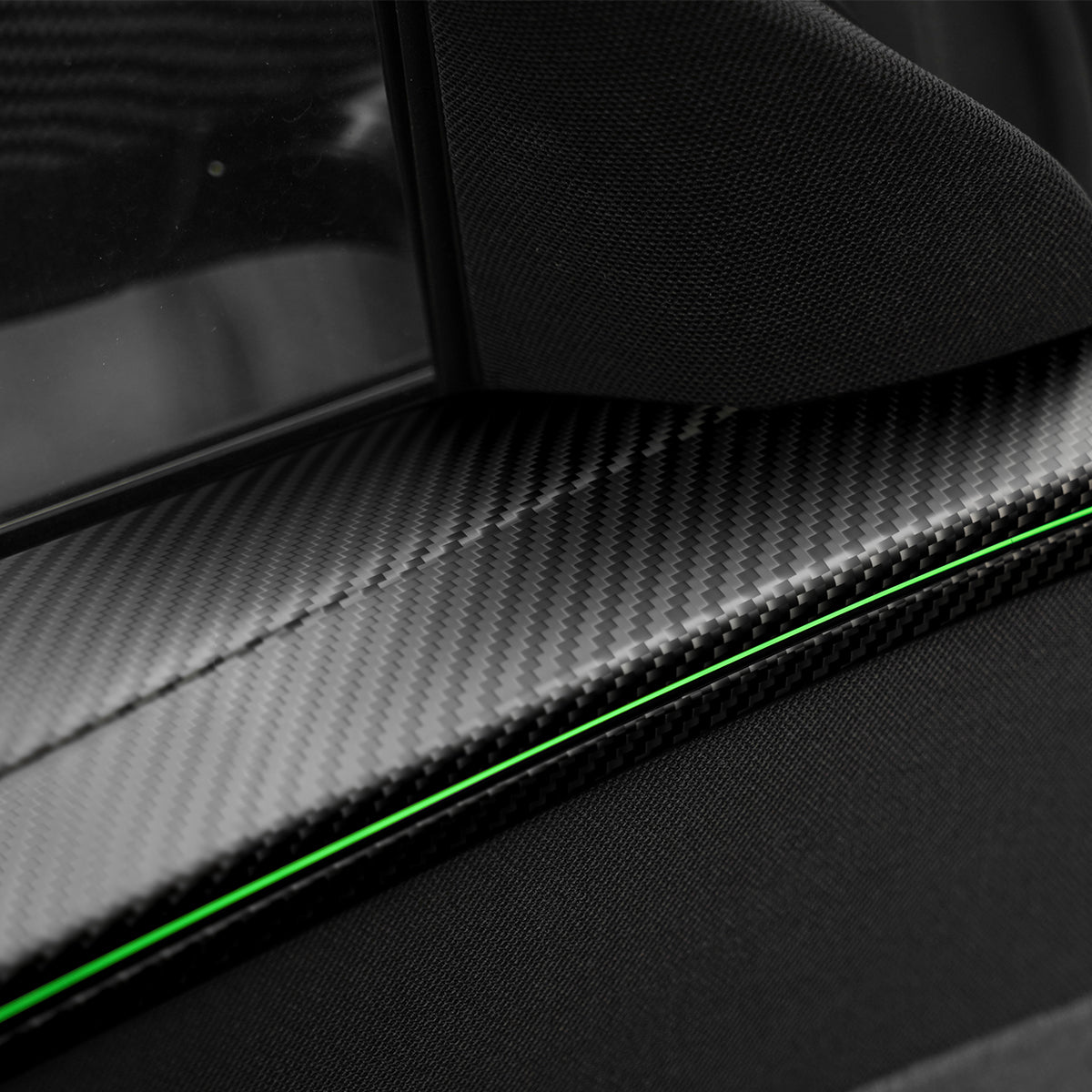 TESERY Dry Carbon Fiber Full Upper Oversized Extended Door Panel Overlays for Model Y Juniper - Tesery Official Store