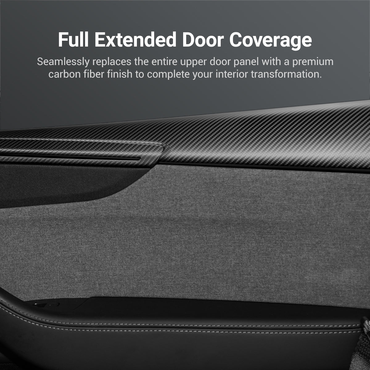 TESERY Dry Carbon Fiber Full Upper Oversized Extended Door Panel Overlays for Model Y Juniper - Tesery Official Store