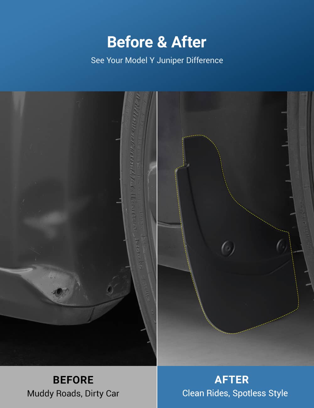 TESERY Hidden Mud Flaps Mud Guard for Model Y Juniper - Tesery Official Store