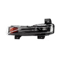 Single narrow bumper-light assembly with an amber section on the left and mounting tabs above and below.