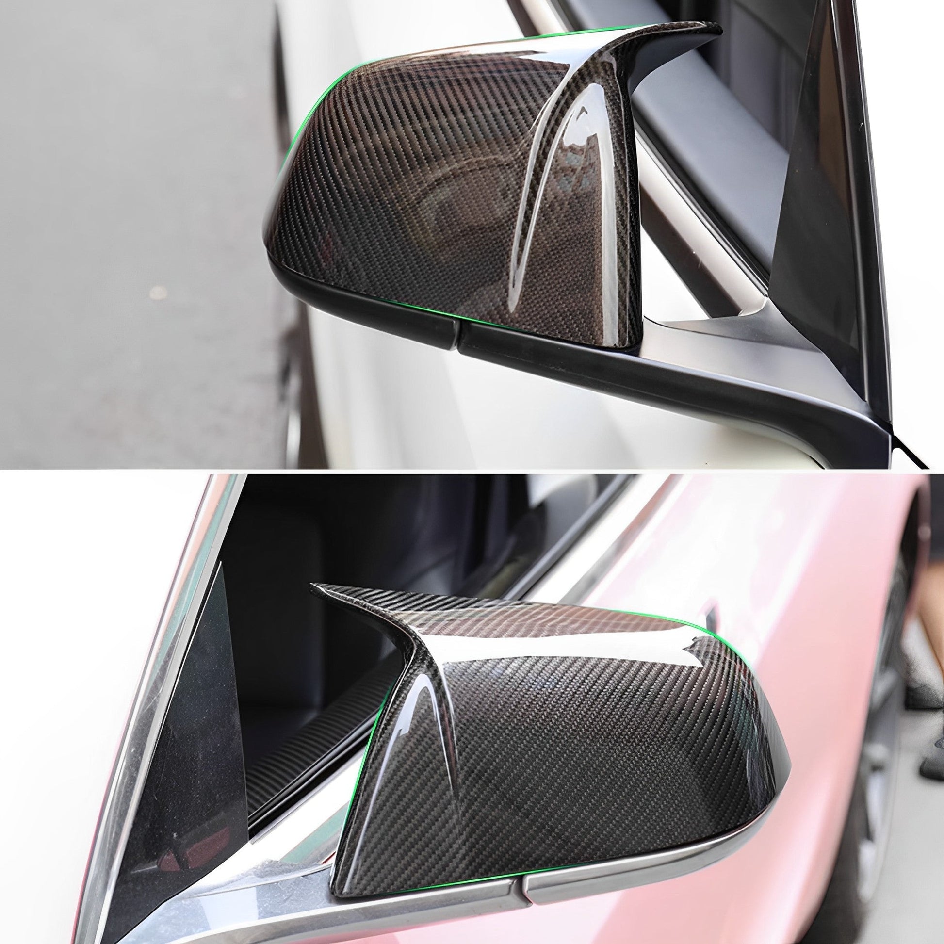 TESERY Mirror Caps for Model S / X ( Sporty Style ) - Dry Carbon Fiber Exterior Mods - Tesery Official Store