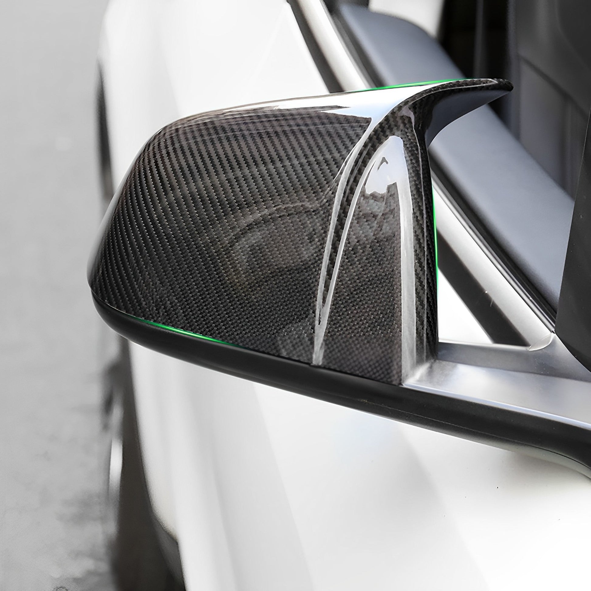 TESERY Mirror Caps for Model S / X ( Sporty Style ) - Dry Carbon Fiber Exterior Mods - Tesery Official Store