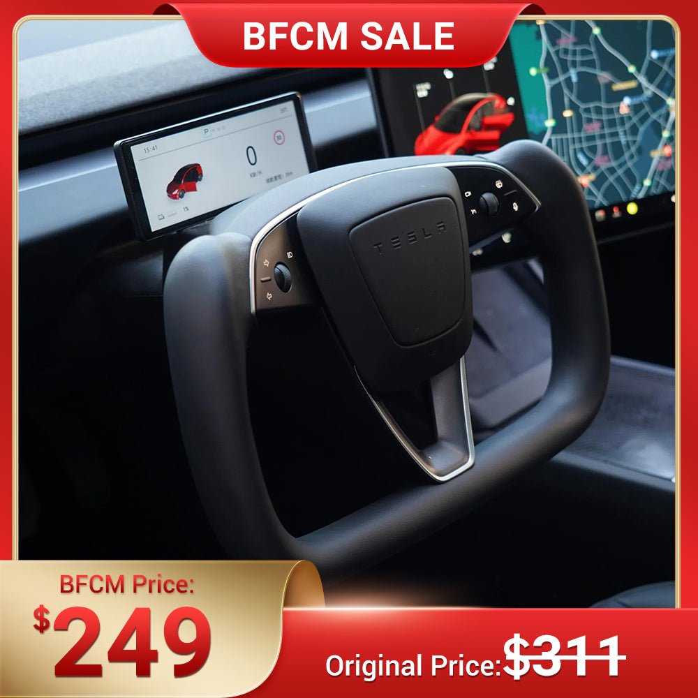 TESERY Model 3 Highland / Model Y Juniper Yoke Plaid Steering Wheel - Tesery Official Store