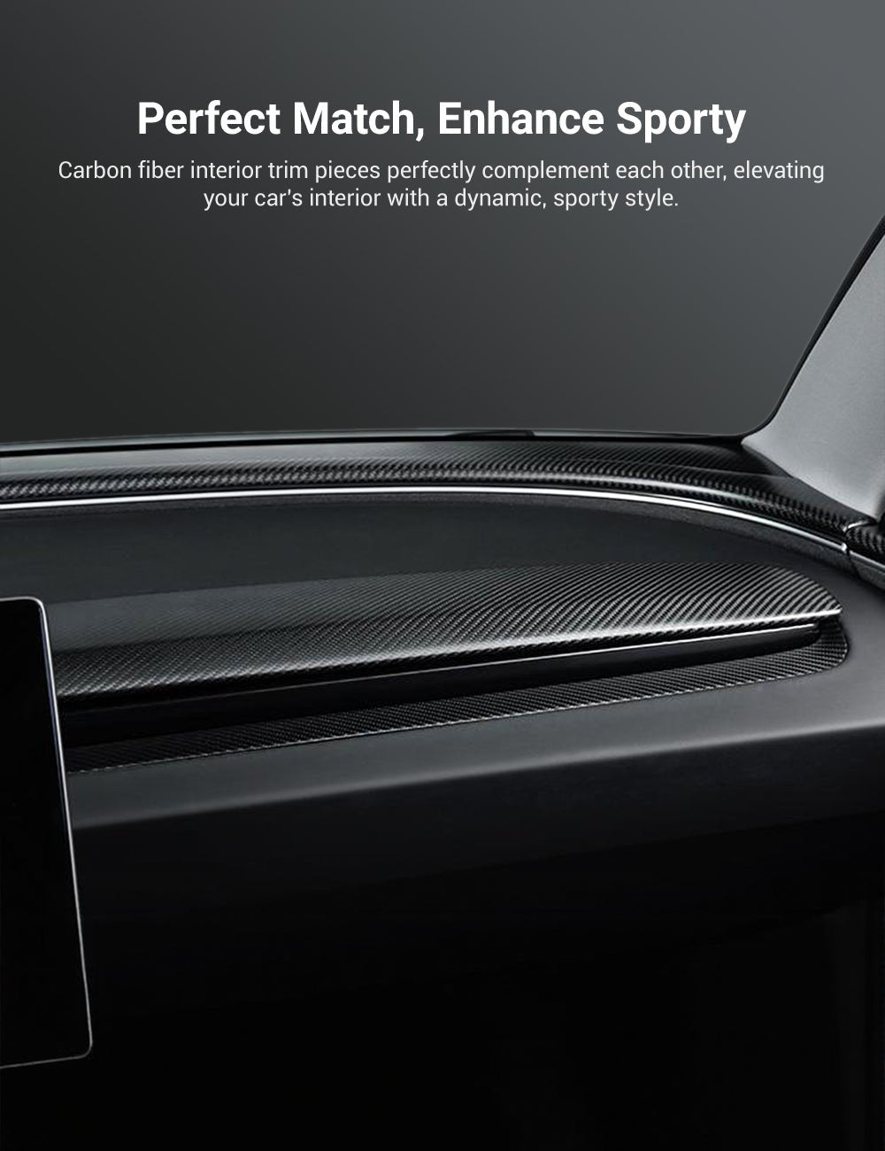 TESERY Real Dry Carbon Fiber Dashboard Cover Overlay for Model 3 Highland / Model Y Juniper - Tesery Official Store