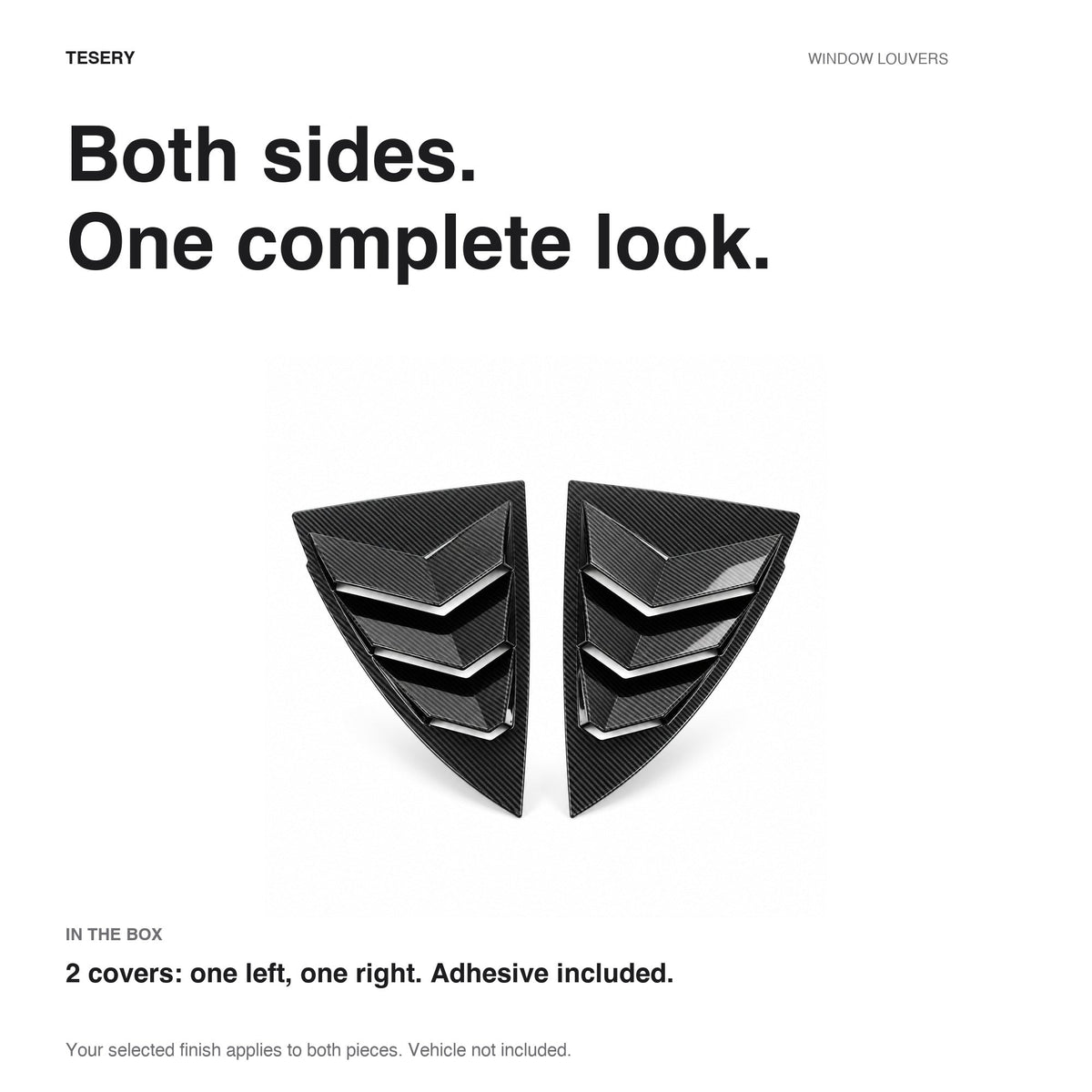 TESERY Rear Side Window Louvers Cover for Model Y | 3 Finishes | 2-Pack - Tesery Official Store