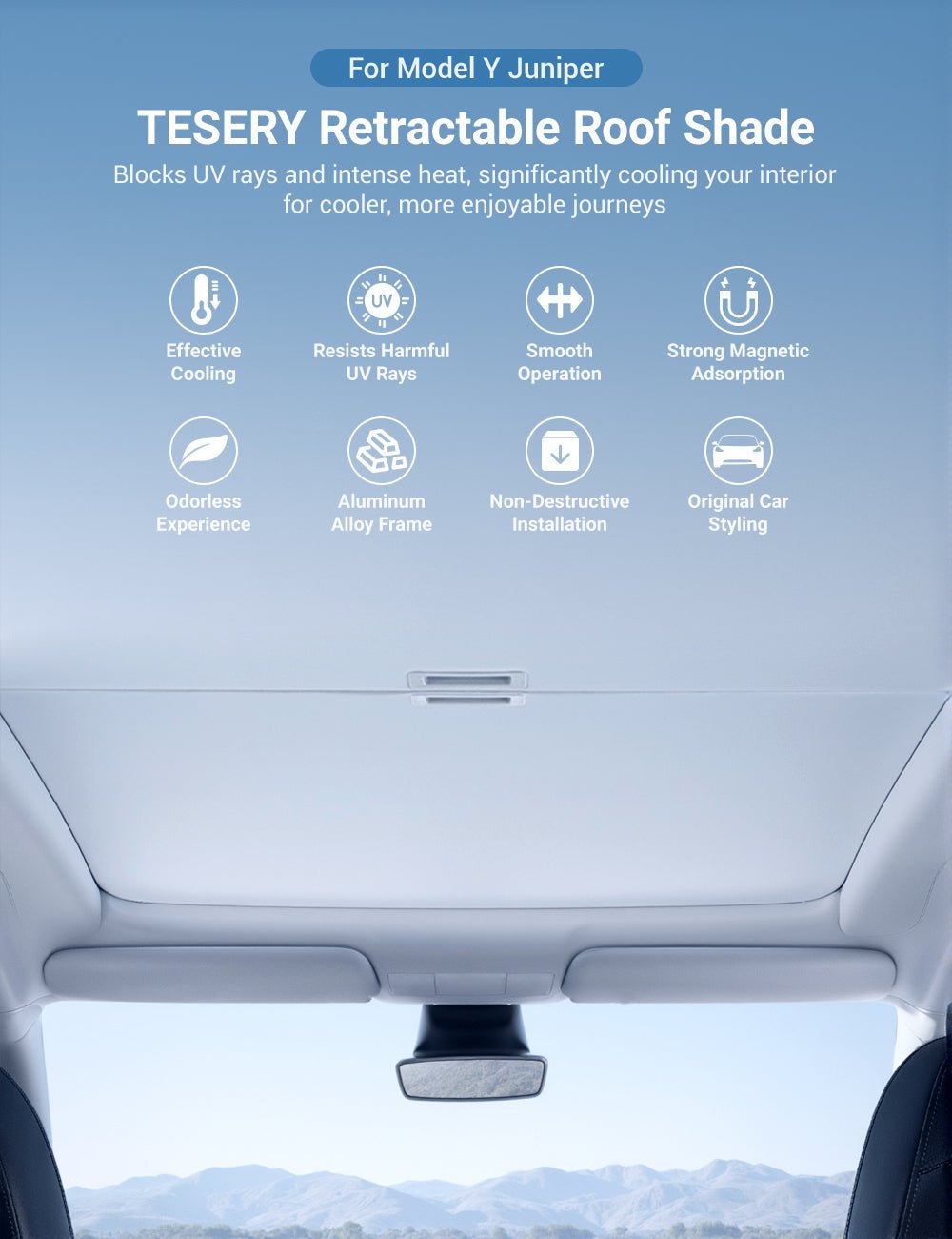 TESERY Retractable Sun Shade for Model Y Juniper - Tesery Official Store
