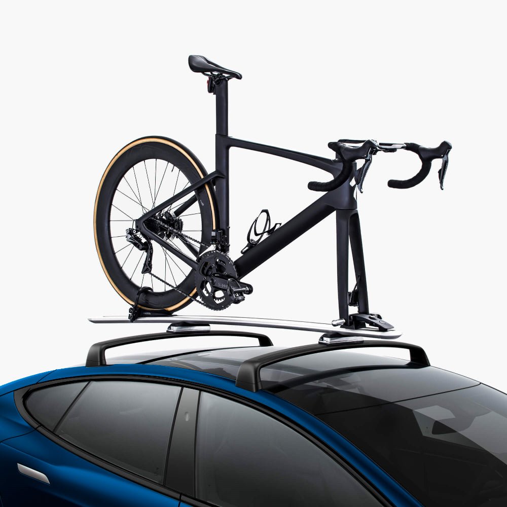 Tesery roof rack installed on a Tesla Model 3 or Model Y