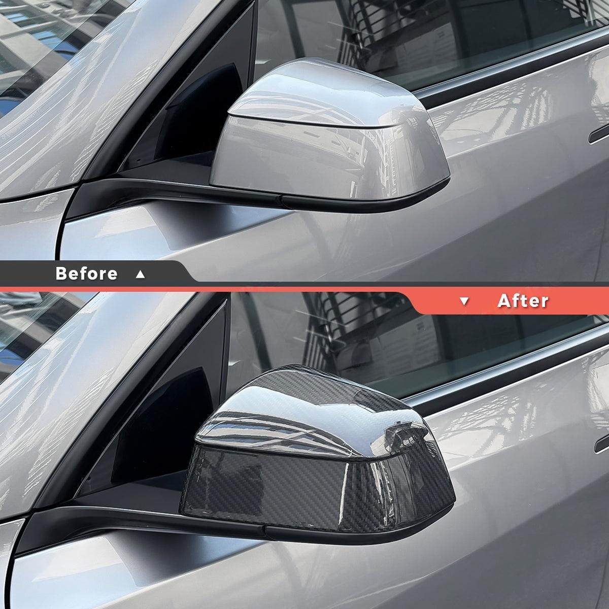 TESERY Side Mirror Cover for Tesla Model Y ( Inspired By Model Y Juniper Style ) - Carbon Fiber Exterior Mods - Tesery Official Store