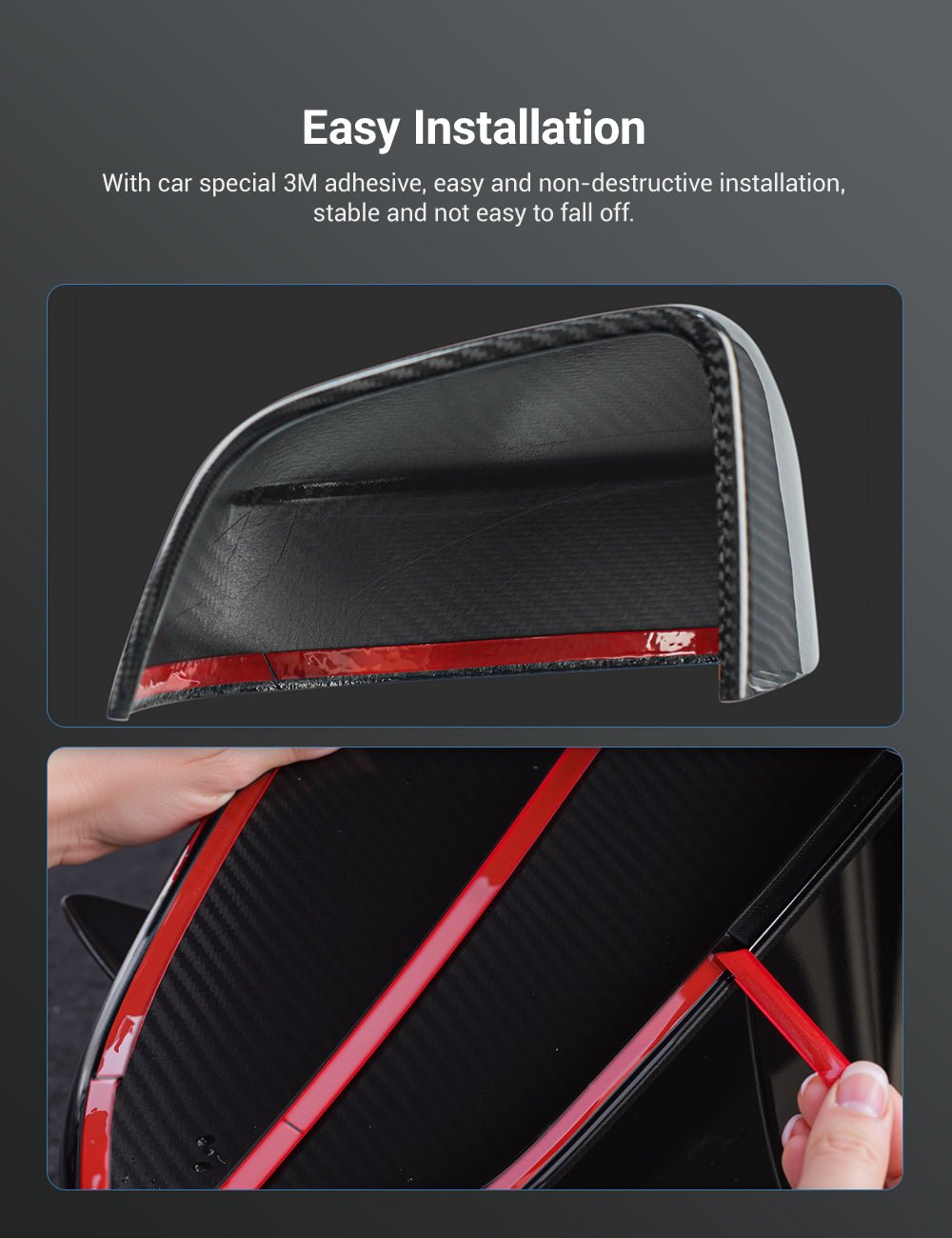 TESERY Side Mirror Cover for Tesla Model Y Juniper ( OEM Style ) - Dry Carbon Fiber Exterior Mods - Tesery Official Store