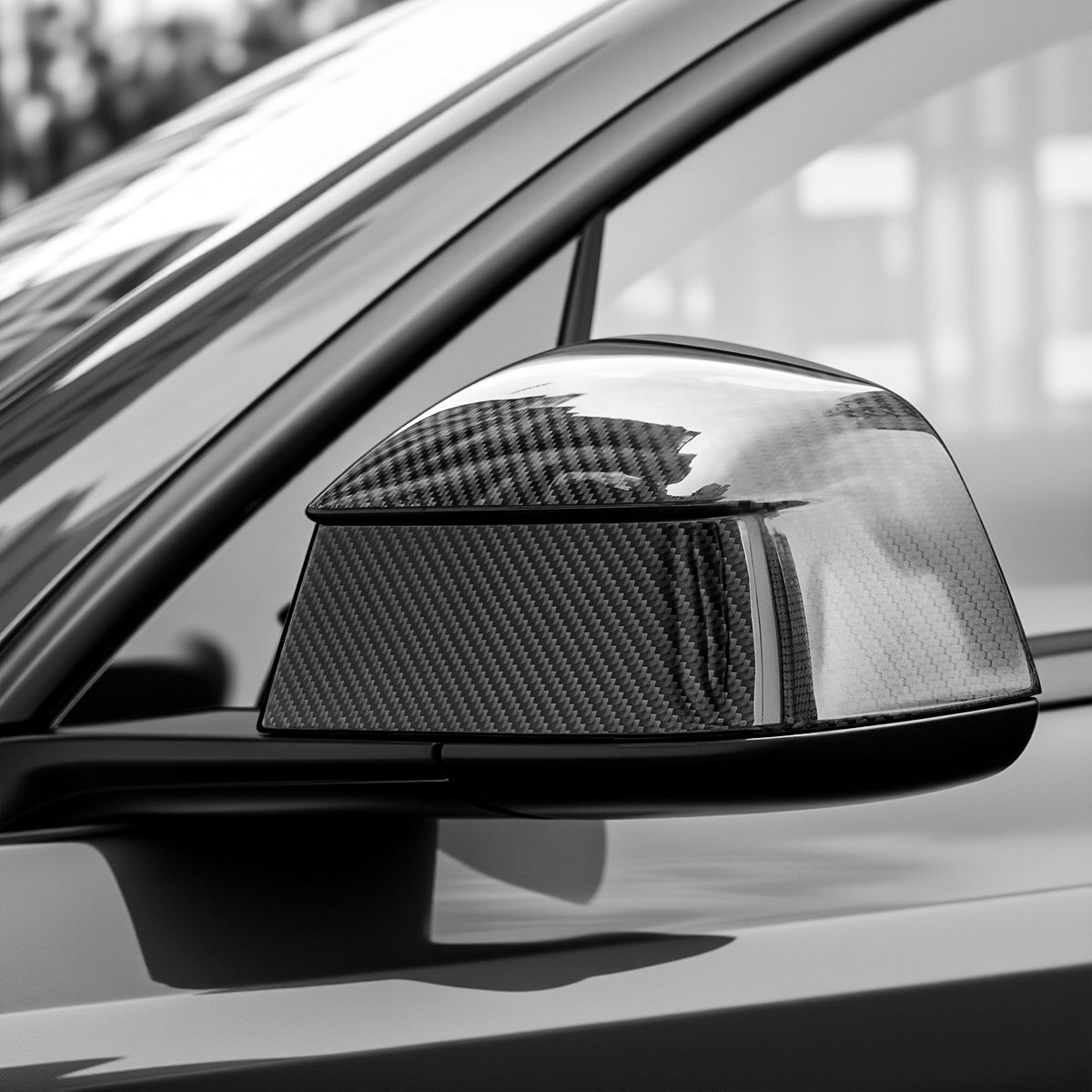TESERY Side Mirror Cover for Tesla Model Y Juniper ( OEM Style ) - Dry Carbon Fiber Exterior Mods - Tesery Official Store