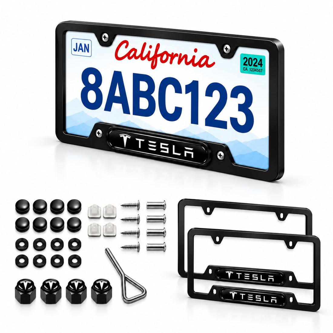 Tesla Logo Aluminum Alloy License Plate Frames – 2 Pack, US Standard - Tesery Official Store